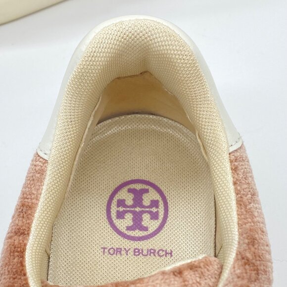 Tory Burch Women's Size 9 Howell Court Textured Velvet Sneakers Shoes Mauve Pink - Picture 10 of 11